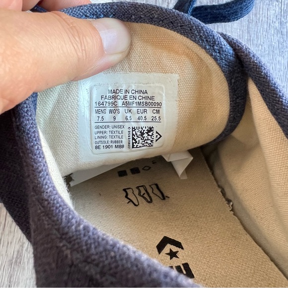 Converse Jack Purcell Pro Retro Sneaker Navy Canvas Shoes Classic Women’s Size 9 - Picture 8 of 8